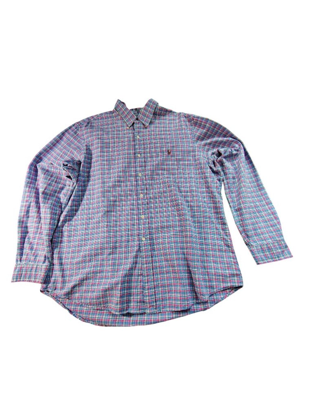 Ralph Lauren Mens XXL Long-Sleeve Button-Down Plaid Shirt  Cotton Classic Fit